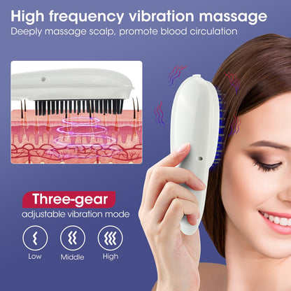 Red Blue Light Electric Massage Comb Scalp Head Massager Photon