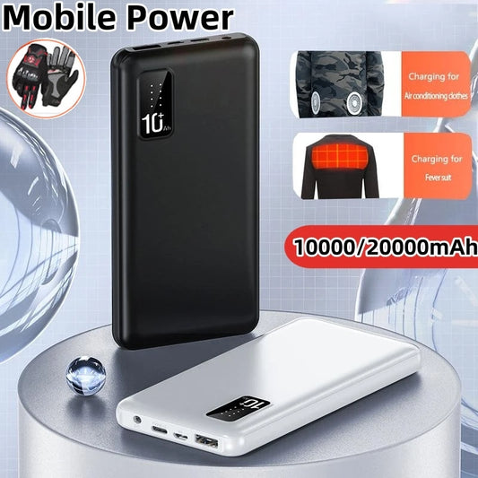 Power Bank 20000mAh with 7.4V DC Port Bateria for Heated Vest Jacket Air Condition Cloth External Battery Pack for IPhone 16 15