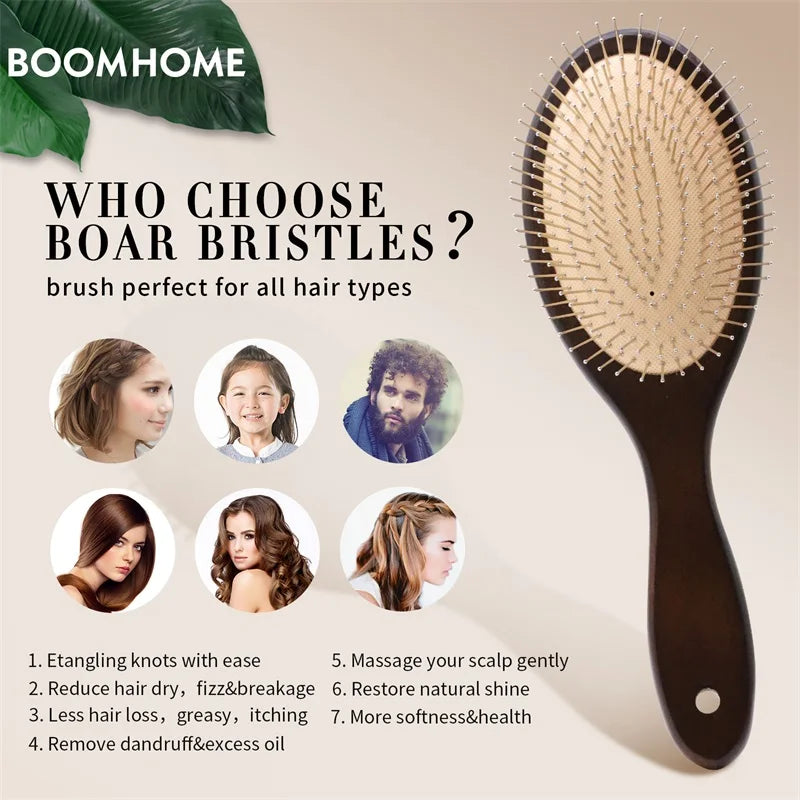 Black Color Steel Hair Brush Women Head Scalp Massage Airbag