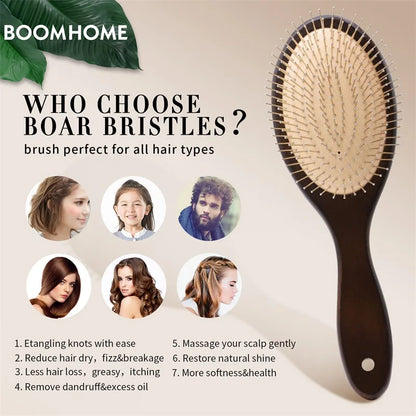 Black Color Steel Hair Brush Women Head Scalp Massage Airbag