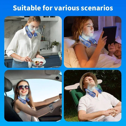 JKUOO Neck Fan Rechargeable, Personal Portable Fan Battery Operated,