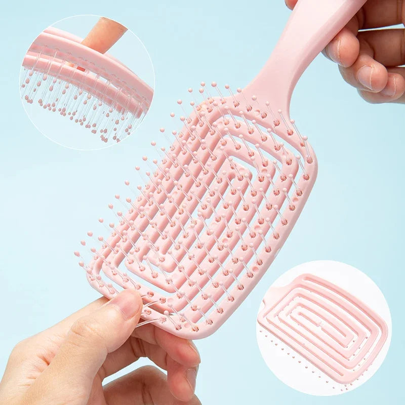 2-in-1 Professional Scalp Massage Comb Hair Styling Brush Square