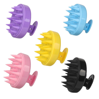 Silicone Shampoo Brush Head Scalp Massage Comb Hair Root Itching Clean