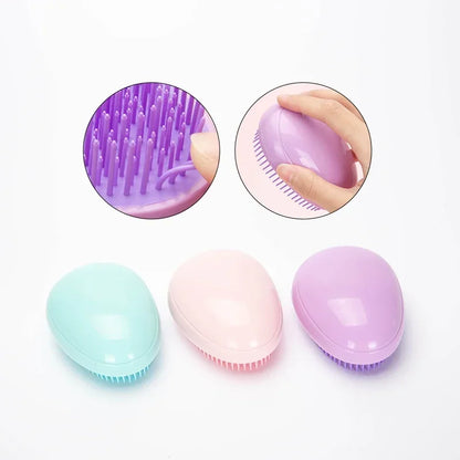 Mini Egg Round Shape Hairbrush Small Scalp Massage Comb Soft Portable