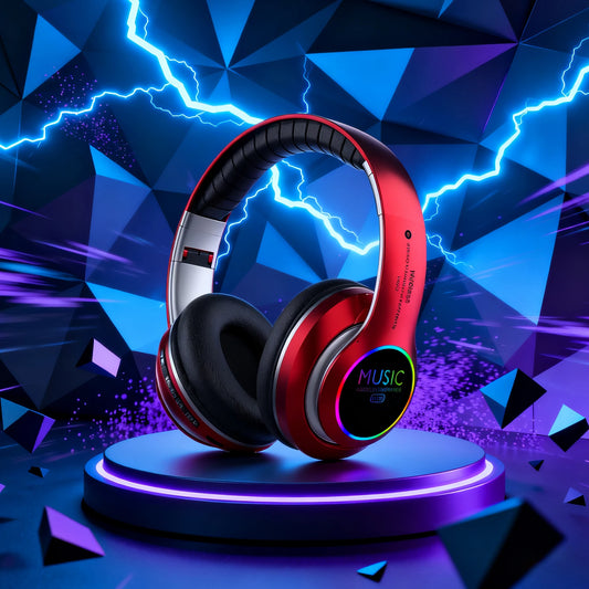 Wireless Bluetooth 5.0 Headphone With Microphone On-Ear Headset Stereo Sound Earphones Sports Office Foldable Headphones Game