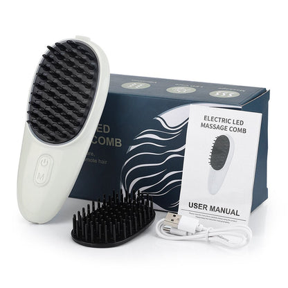 Red Blue Light Electric Massage Comb Scalp Head Massager Photon