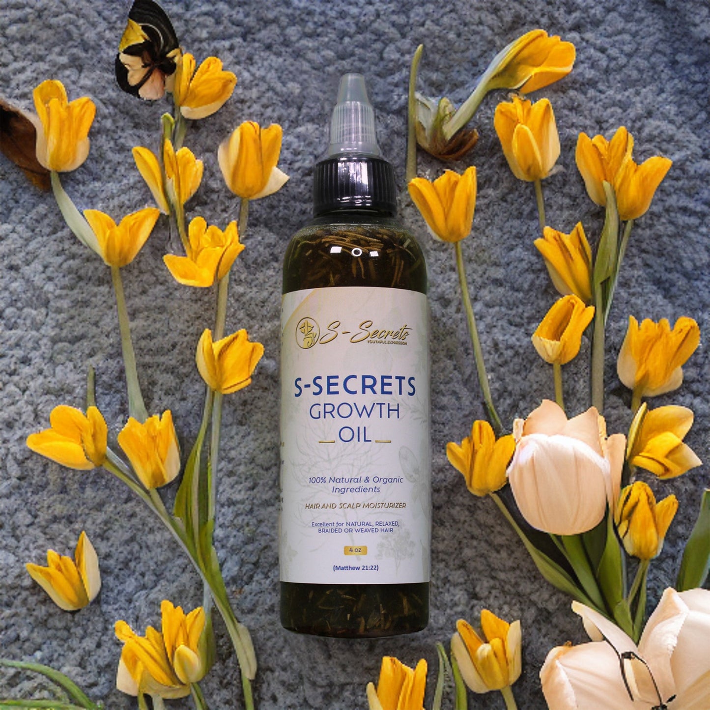 S-Secrets Scalp Stimulator Hair Growth Oil 4oz - Herbal Biotin &