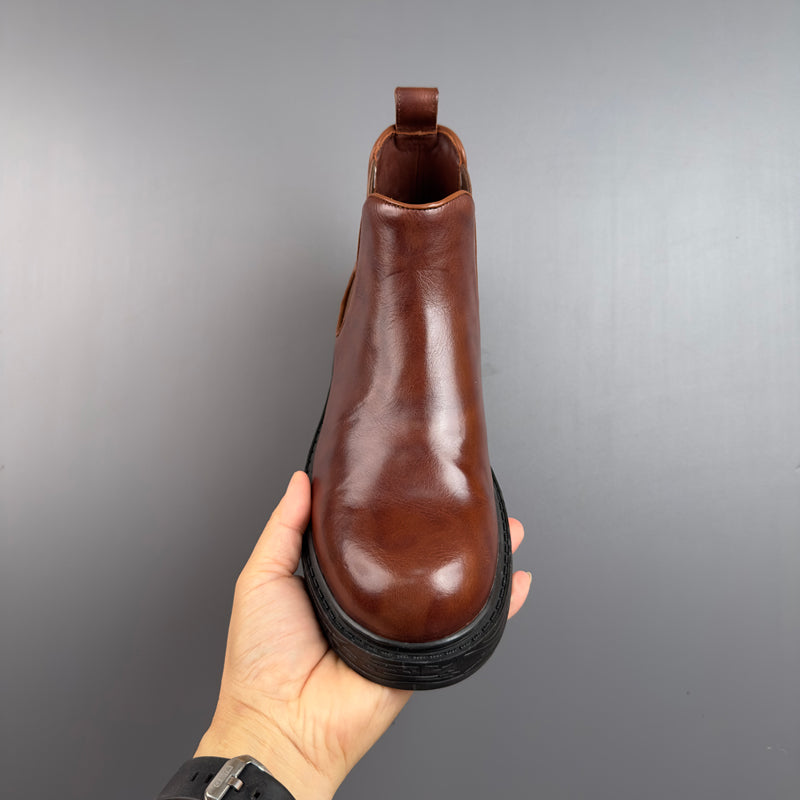 British Retro Round Toe Chelsea Boots Men's Shoes