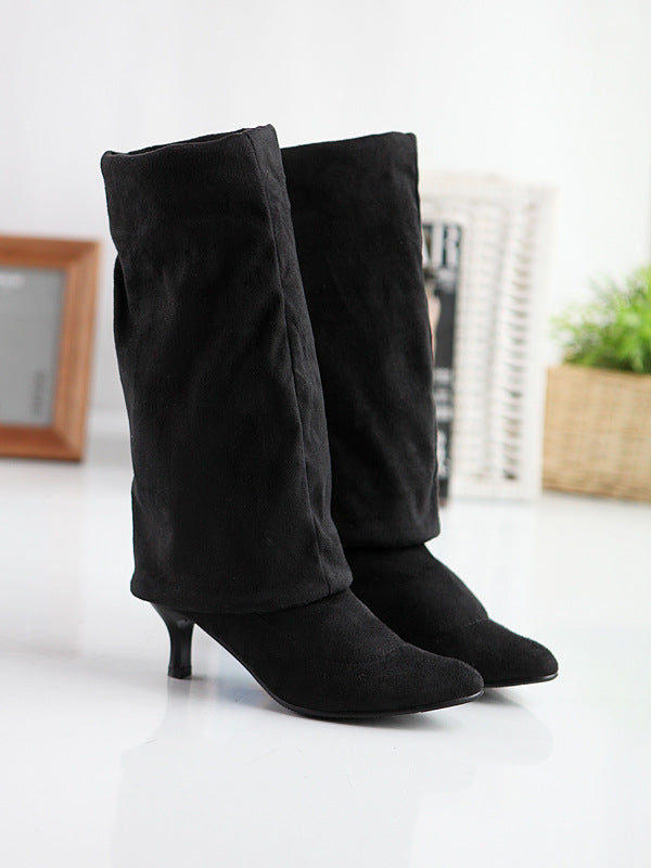 Womens Suede Tall Plus Size Boots