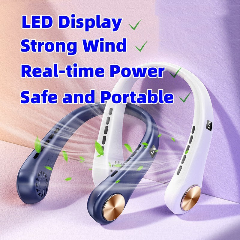 New Mini Neck Fan Portable Bladeless Hanging Neck Rechargeable Air