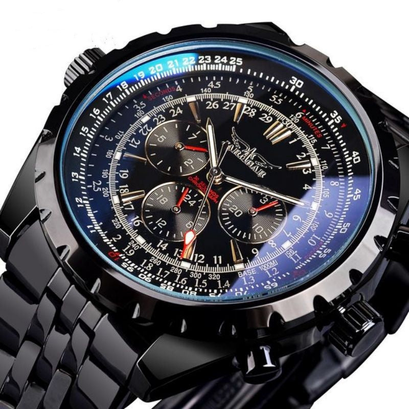 Style Men's Fashion Casual Mechanical Multifunctional Blue Glass Automatic Mechanical Watch