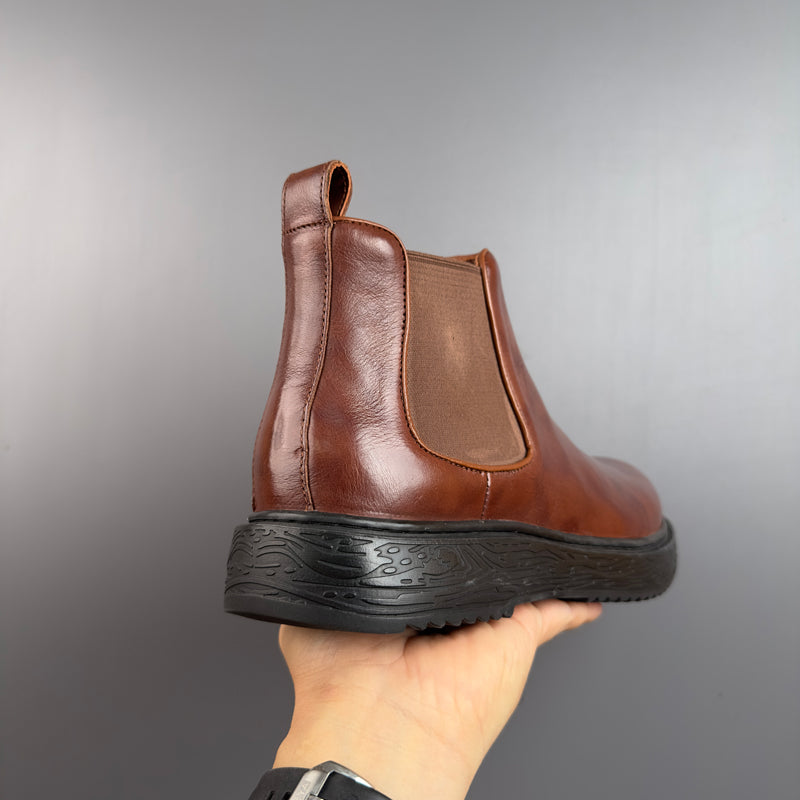 British Retro Round Toe Chelsea Boots Men's Shoes