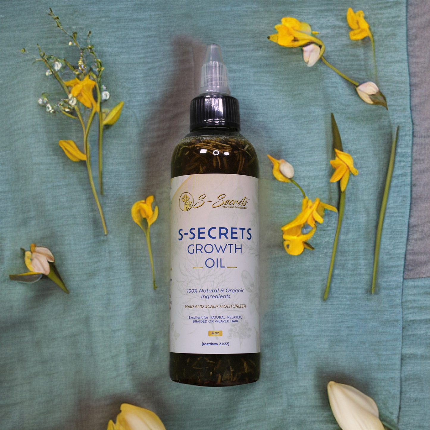 S-Secrets Scalp Stimulator Hair Growth Oil 4oz - Herbal Biotin &