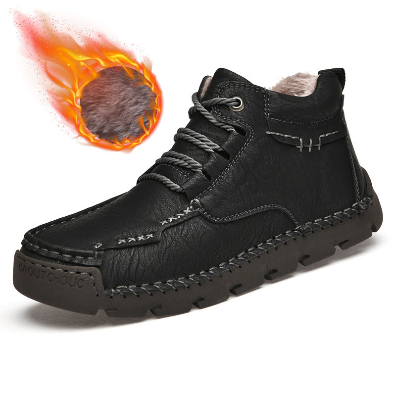 Men's Retro Casual Velvet Warm Cotton Shoes