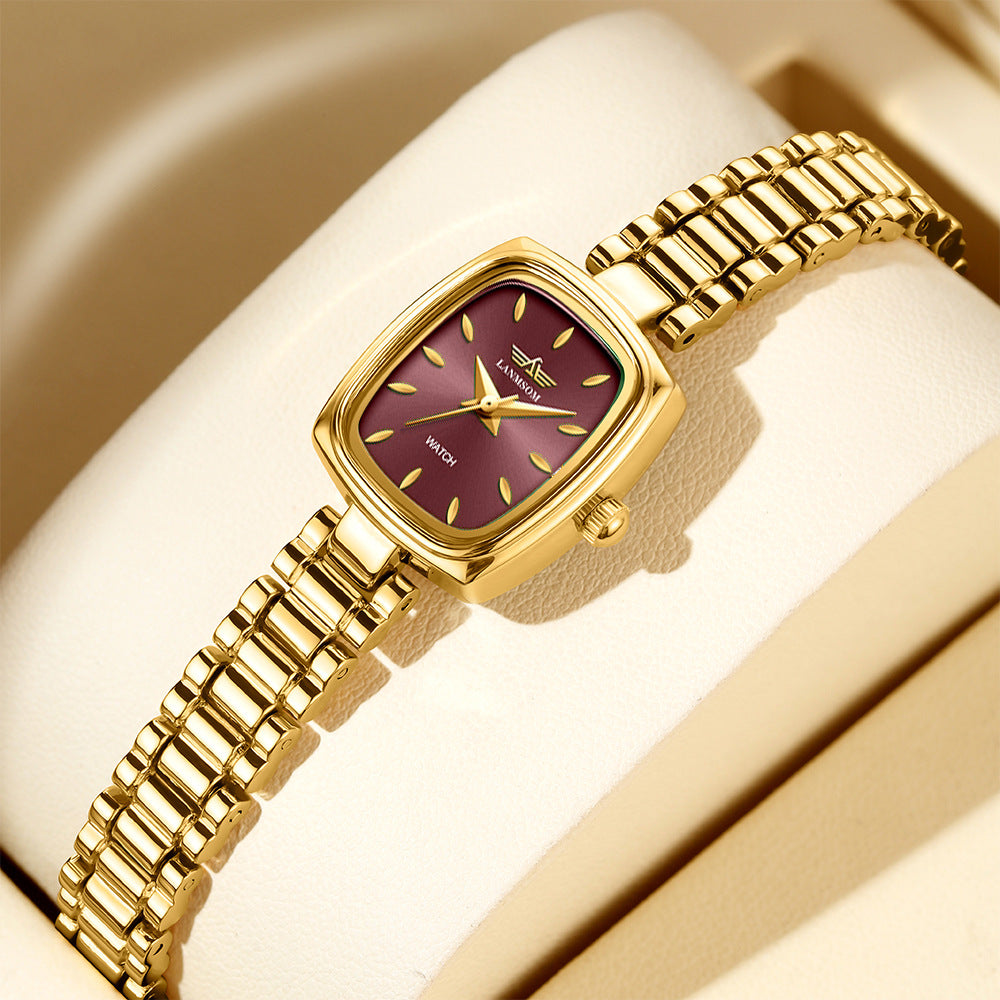 Niche Vintage Petite Gold Watch For Women
