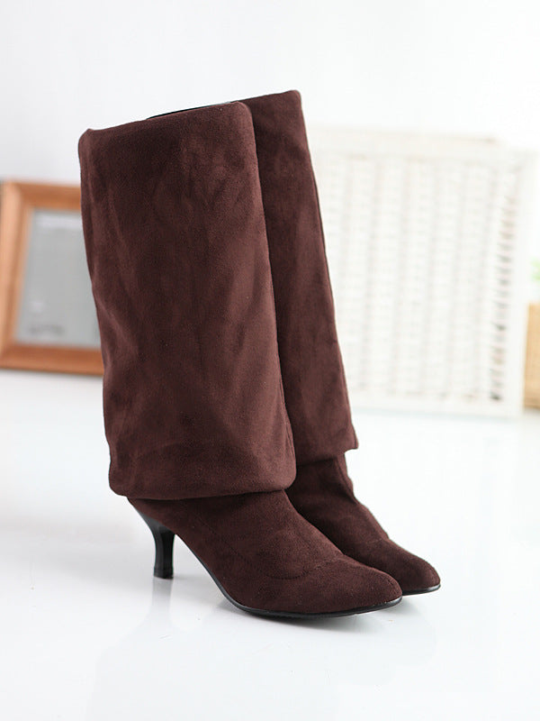 Womens Suede Tall Plus Size Boots