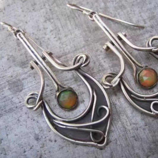 European And American Style Geometric Hollow-out Pendant Earrings