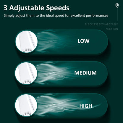 Summer Portable Mini Cooling Fan Rechargeable Bladeless Neck Fan