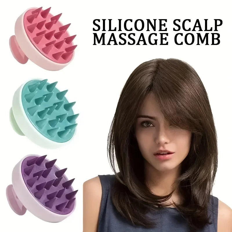 Pink Silicone Scalp Massager & Shampoo Brush