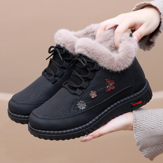Womens Fleece-lined Extra-thick Cold-weather Cotton Boots