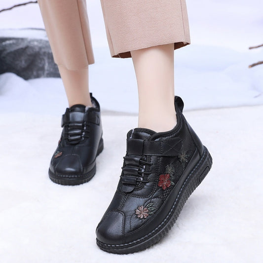 Old Beijing Cloth Shoes Women's Elderly Cotton Winter Fleece-lined Warm Soft Sole