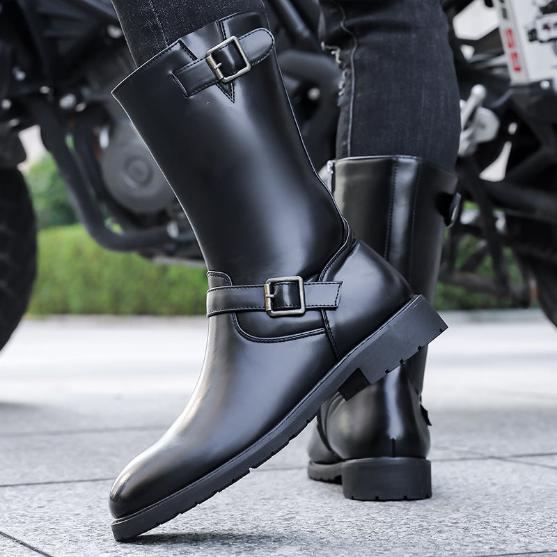 Men's Side-zip Motorcycle Boots