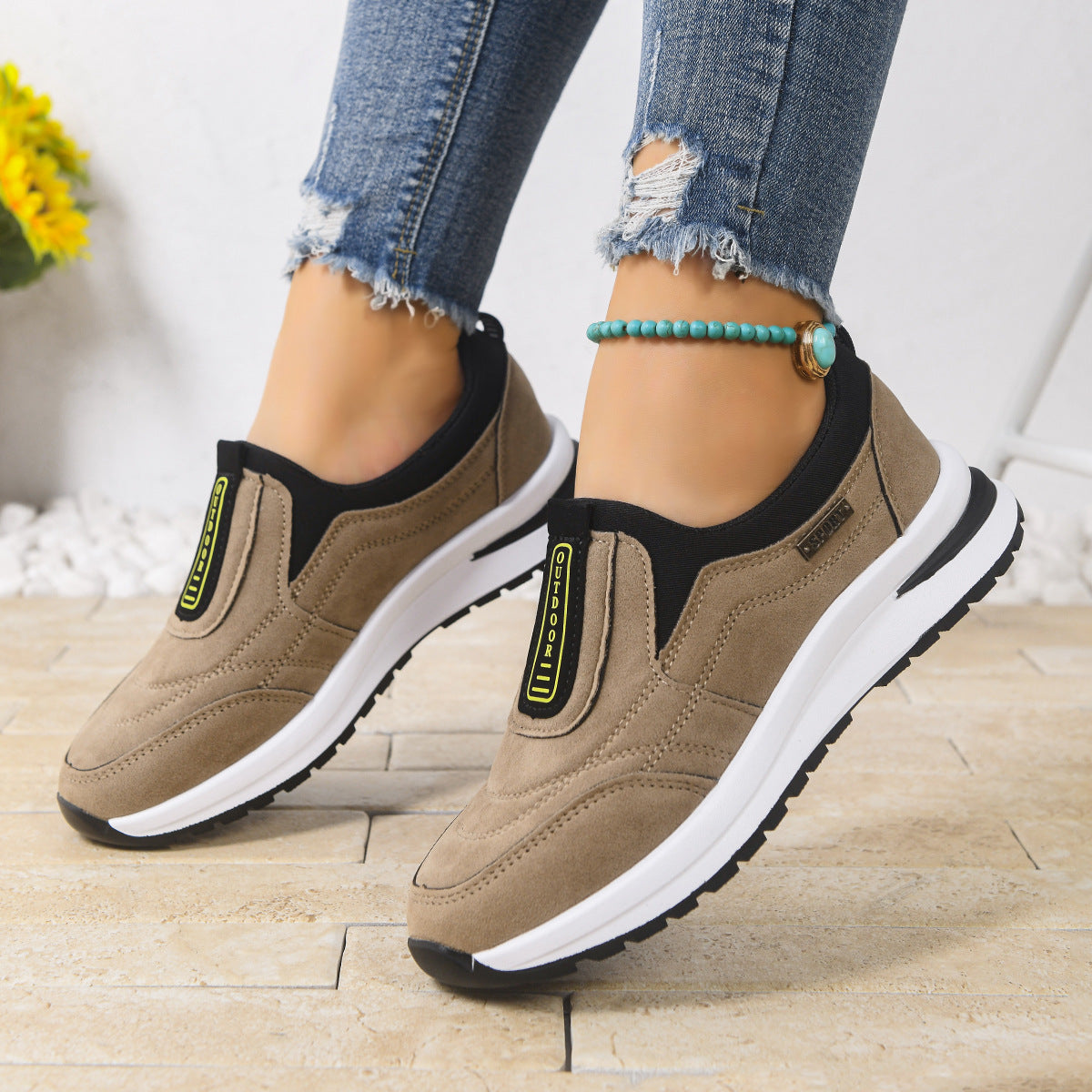 Womens Casual Plus-size Comfortable Slip-on Running Shoes