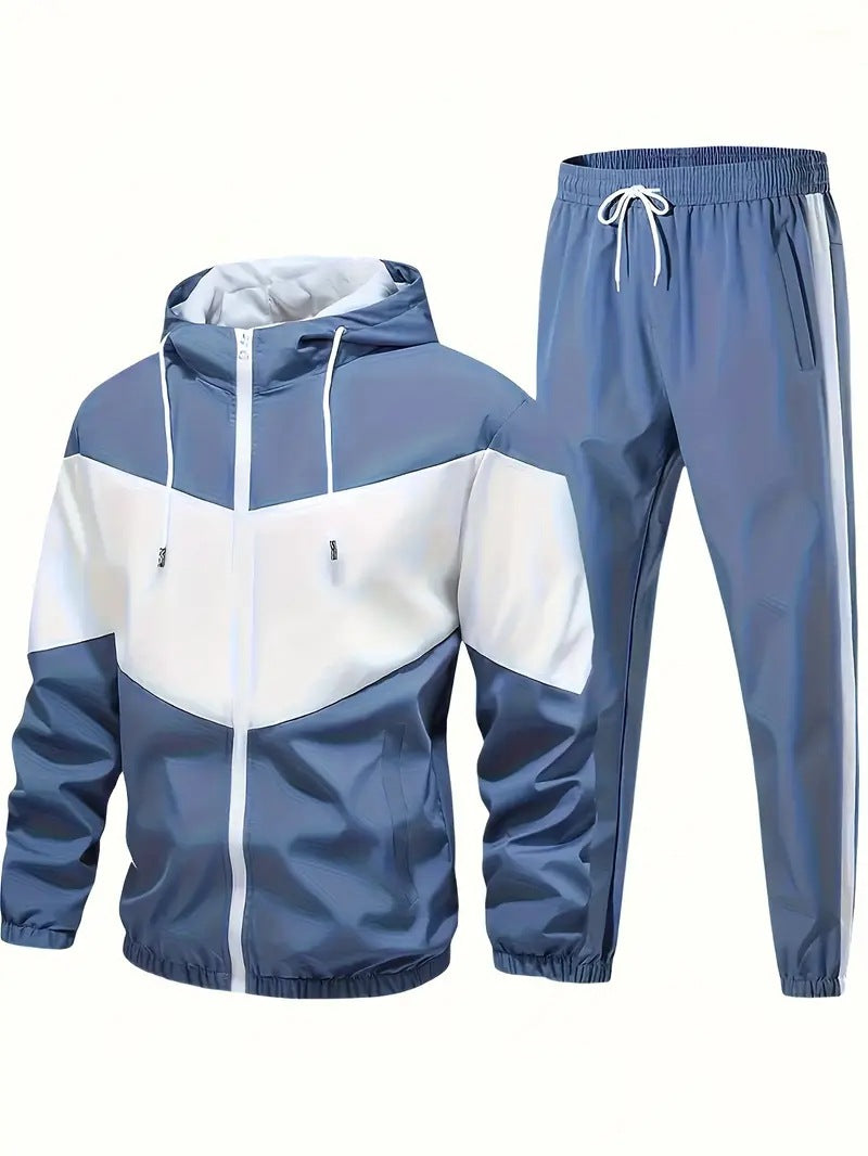 Mens Autumn Winter Two-Piece Hooded Sports Set