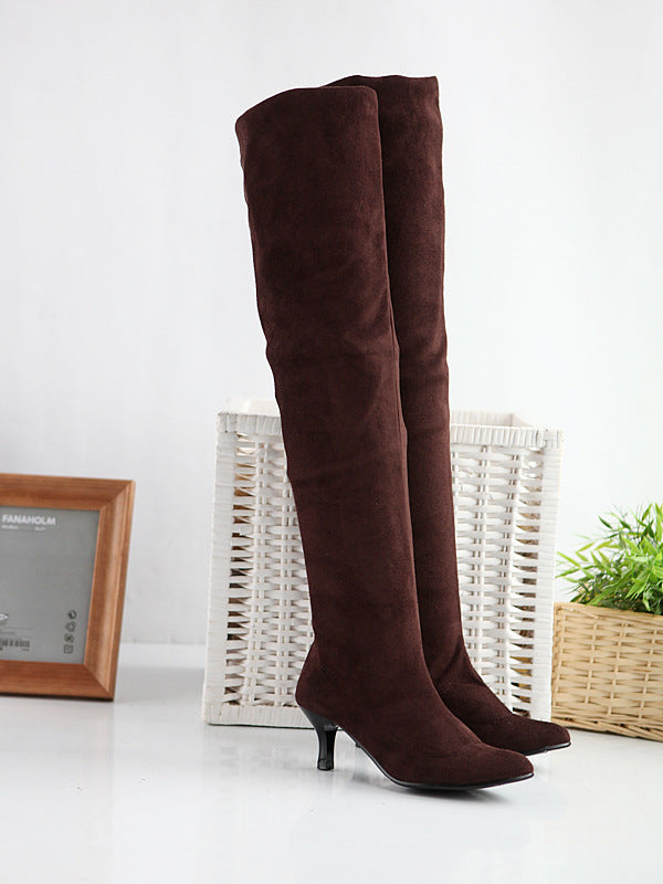 Womens Suede Tall Plus Size Boots