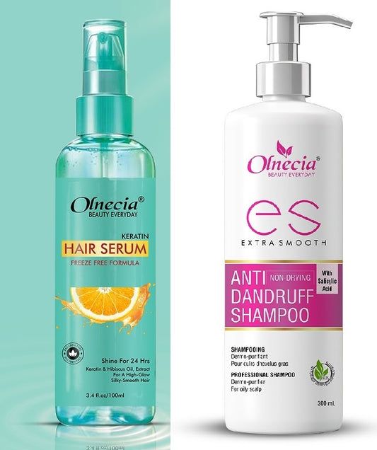 Combo of Keratin Hair Serum & Anti Dandruff Shampoo