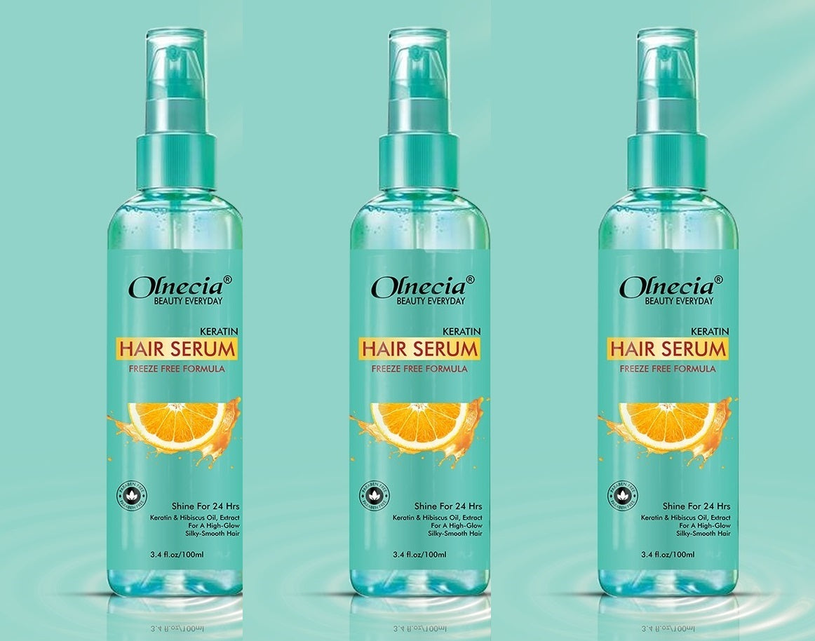 Pack of 03 Olnecia Keratin Hair Serum Freeze Free Formula