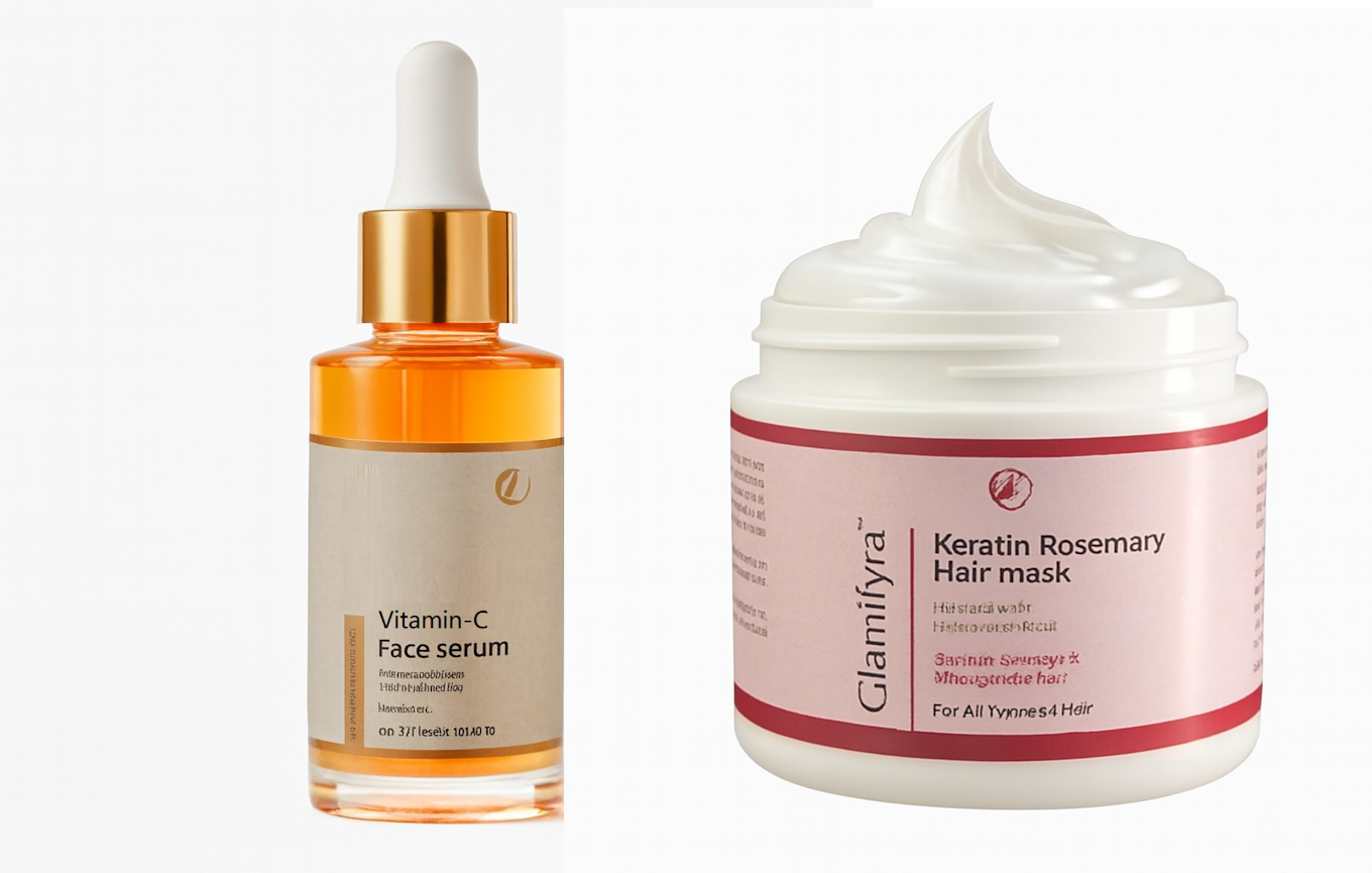 Combo Keratin Hair Mask & Vitamin C Face Serum
