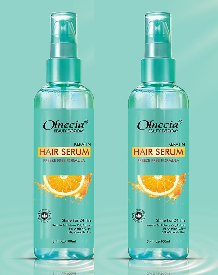 Pack of 02 Olnecia Keratin Hair Serum Freeze Free Formula