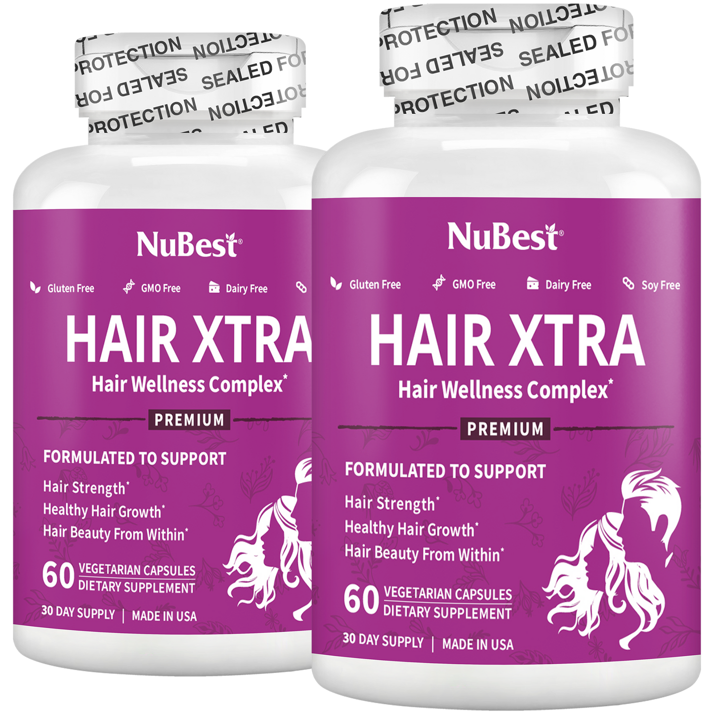 Hair Xtra Hair Growth Support for Men & Women, 60 Vegan Capsules