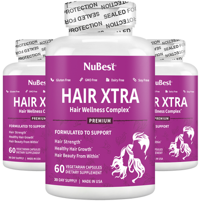 Hair Xtra Hair Growth Support for Men & Women, 60 Vegan Capsules