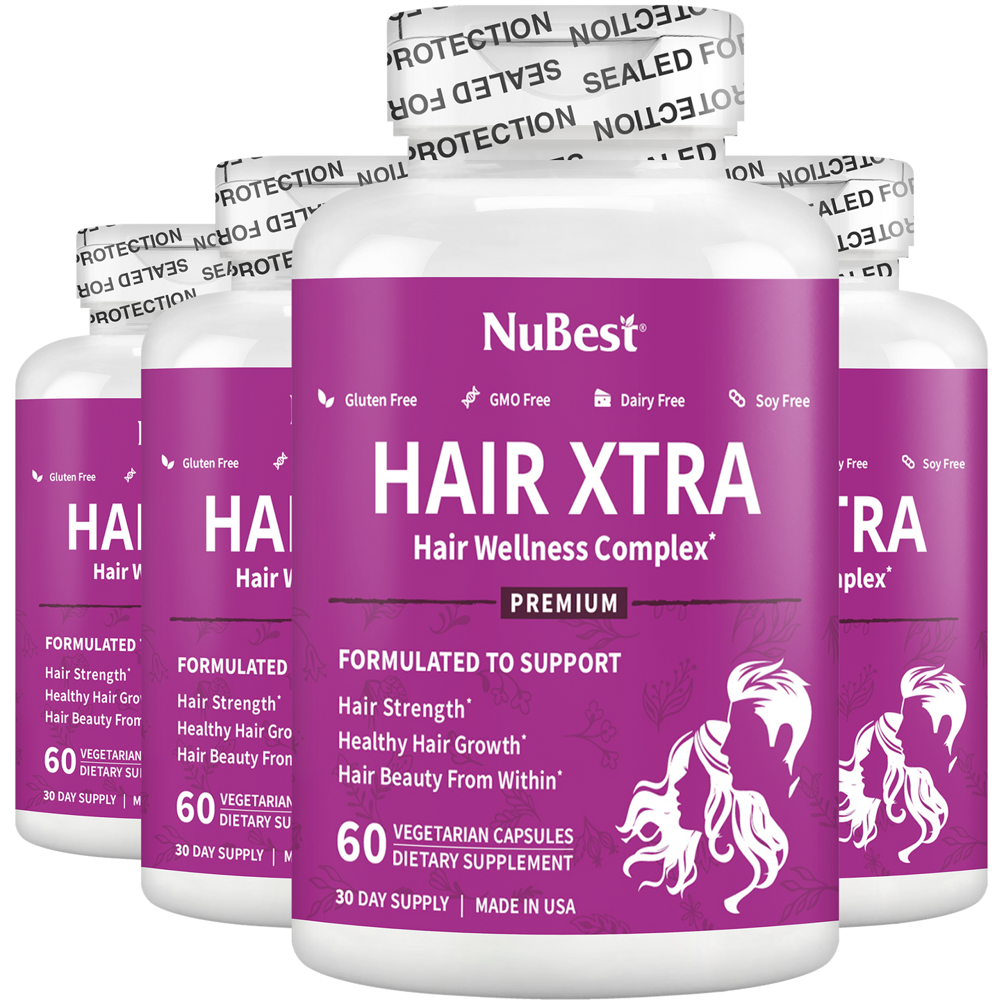 Hair Xtra Hair Growth Support for Men & Women, 60 Vegan Capsules