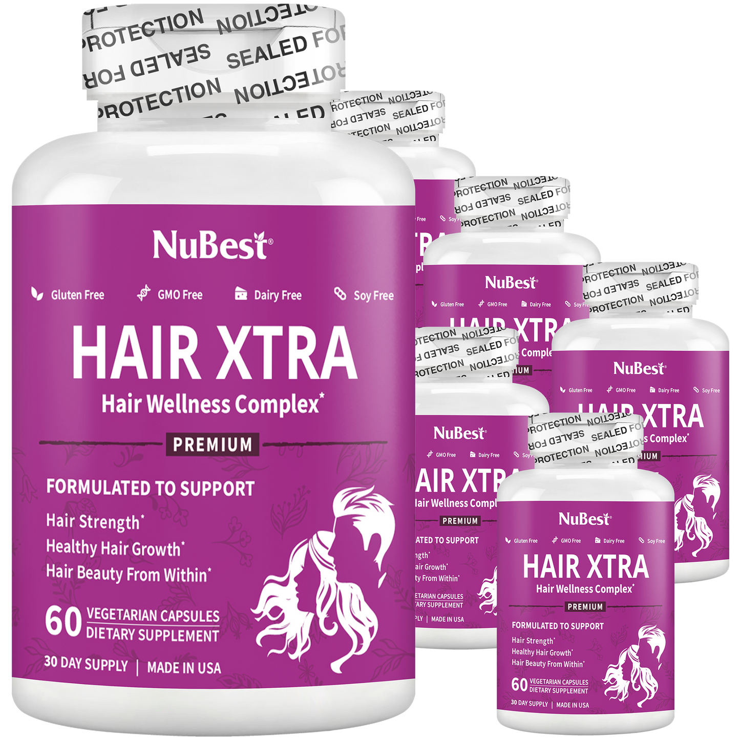 Hair Xtra Hair Growth Support for Men & Women, 60 Vegan Capsules